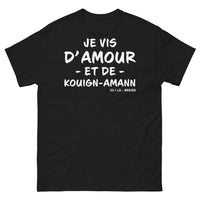 Thumbnail for T-shirt Bretagne noir - Je vis d'Amour et de Kouign Amann