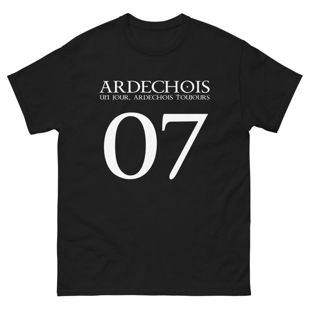 T-shirt Ardèche noir - Ardéchois un jour, Ardéchois toujours