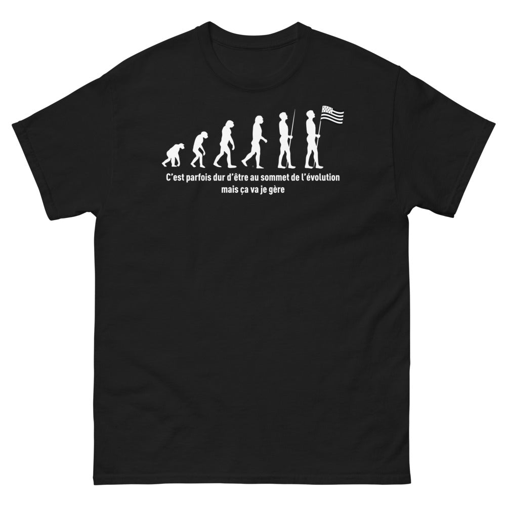 T-shirt Evolution noir - C'est parfois dur d'être au sommet
