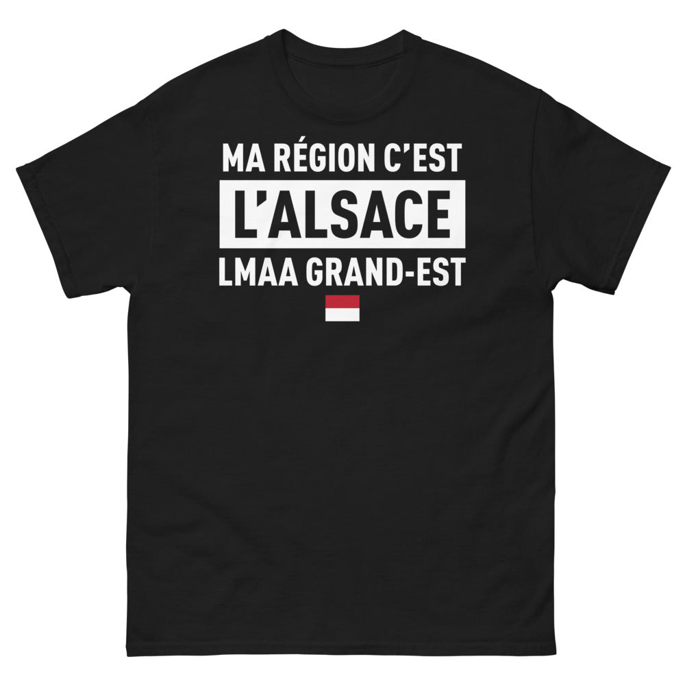 T-shirt Alsace noir - Ma région c'est l'Alsace