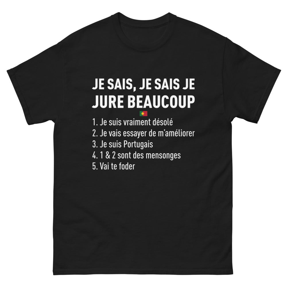 T-shirt Portugal noir - Je sais, je suis Portugais