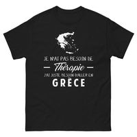 Thumbnail for T-shirt Grèce noir - Je n'ai pas besoin de thérapie