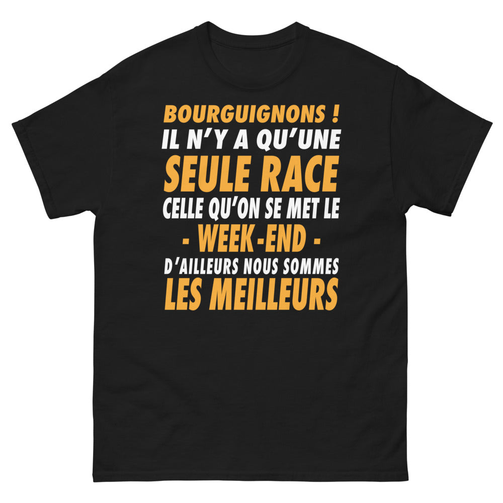 T-shirt Bourgogne noir - Les Bourguignons, la seule race qu'on se met le week-end !