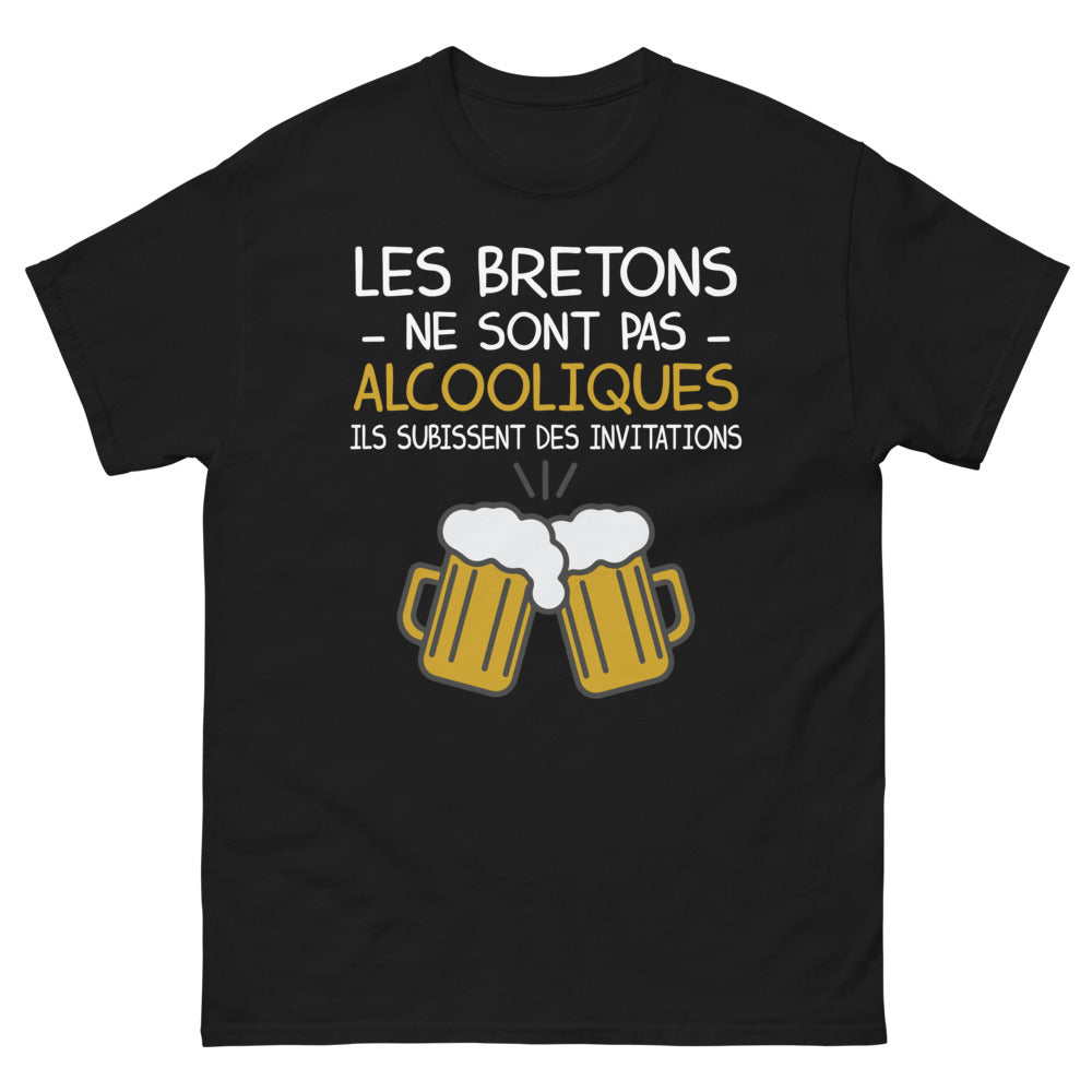 T-shirt Bretagne noir - Les Bretons ne sont pas alcooliques