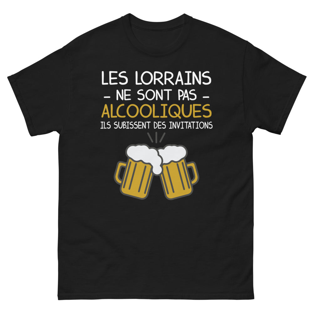 T-shirt Lorraine noir - Les Lorrains ne sont pas alcooliques