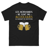 Thumbnail for T-shirt Normands noir - Les Normands ne sont pas alcooliques