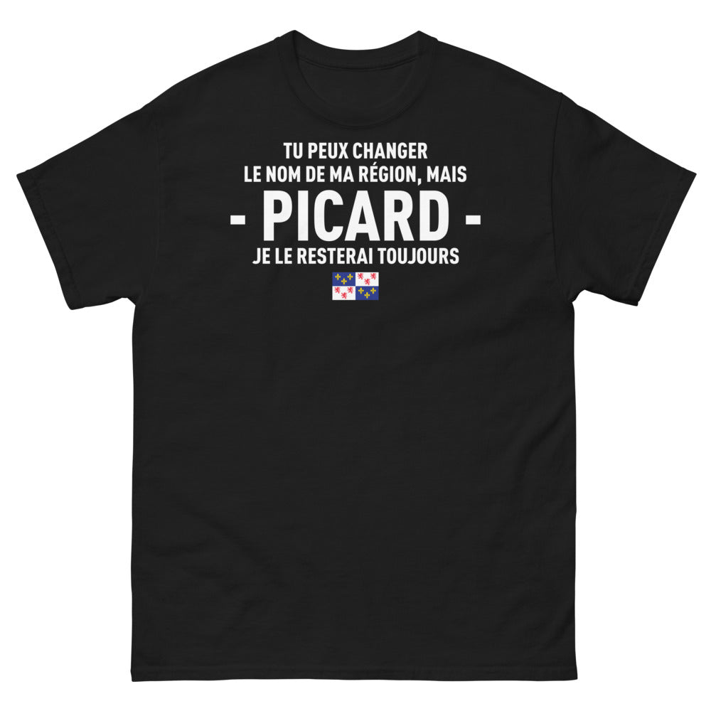 T-shirt Picardie noir - Tu peux changer le nom de ma région