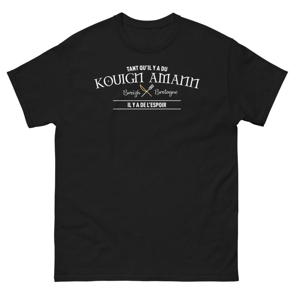 T-shirt Bretagne noir - Tant qu'il y a du kouign-amann, il y a de l'espoir