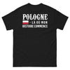 T-shirt Pologne noir - Là où mon histoire commence