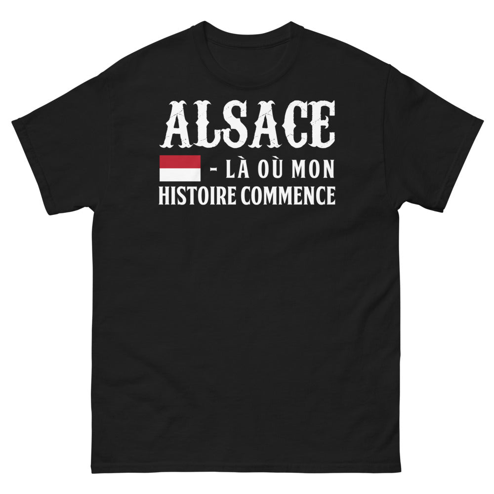 T-shirt Alsace noir - Là où mon histoire commence