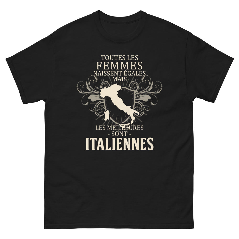 T-shirt Italie noir - Toutes les femmes naissent égales
