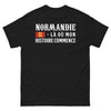 T-shirt Normandie noir - Là où mon histoire commence