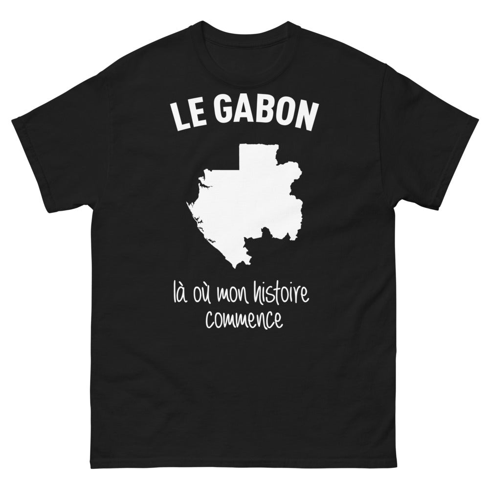T-shirt Gabon noir - Le Gabon, là où mon histoire commence