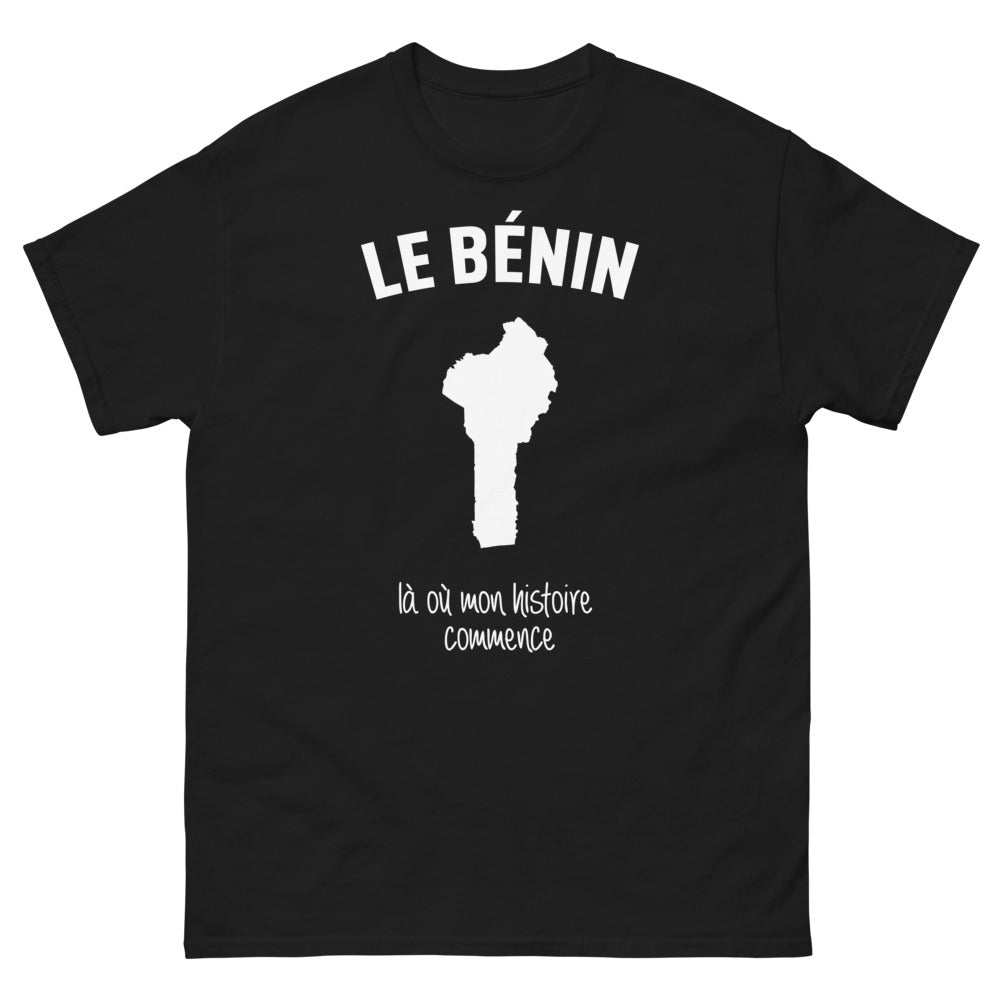 T-shirt Bénin noir - là où mon histoire commence