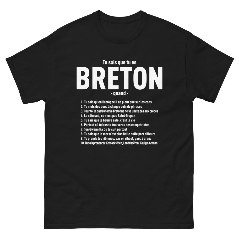 T-shirt Bretagne noir - Savoir que tu es Breton quand...