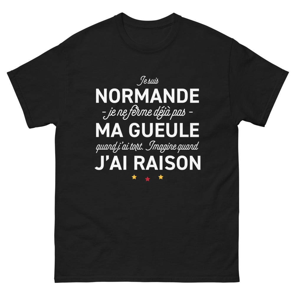 T-shirt Normande noir - Je ne me tais pas quand j'ai tort