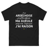 T-shirt Ardèche noir - Je suis Ardéchoise, humour et fierté