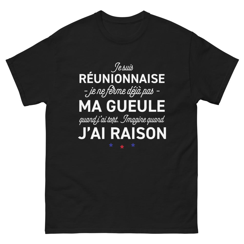T-shirt Réunionnaise noir - Je ne ferme pas ma gueule