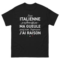 Thumbnail for T-shirt Italie noir - Je suis italienne, je ne ferme pas ma gueule