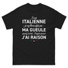 T-shirt Italie noir - Je suis italienne, je ne ferme pas ma gueule