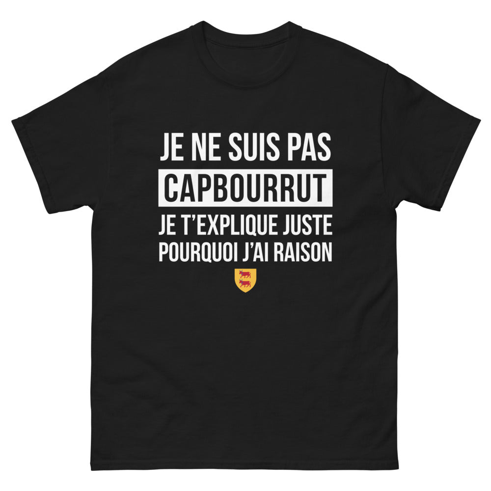 T-shirt régional noir - Je ne suis pas capbourrut