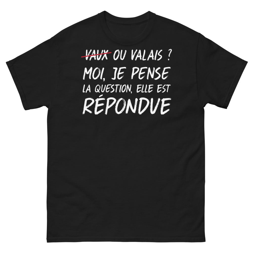 T-shirt Valais noir - La question est répondue