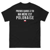 T-shirt Pologne noir - Attention, ma mère est Polonaise