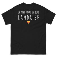 Thumbnail for T-shirt Landaise noir face - Je m'en fous, je suis Landaise