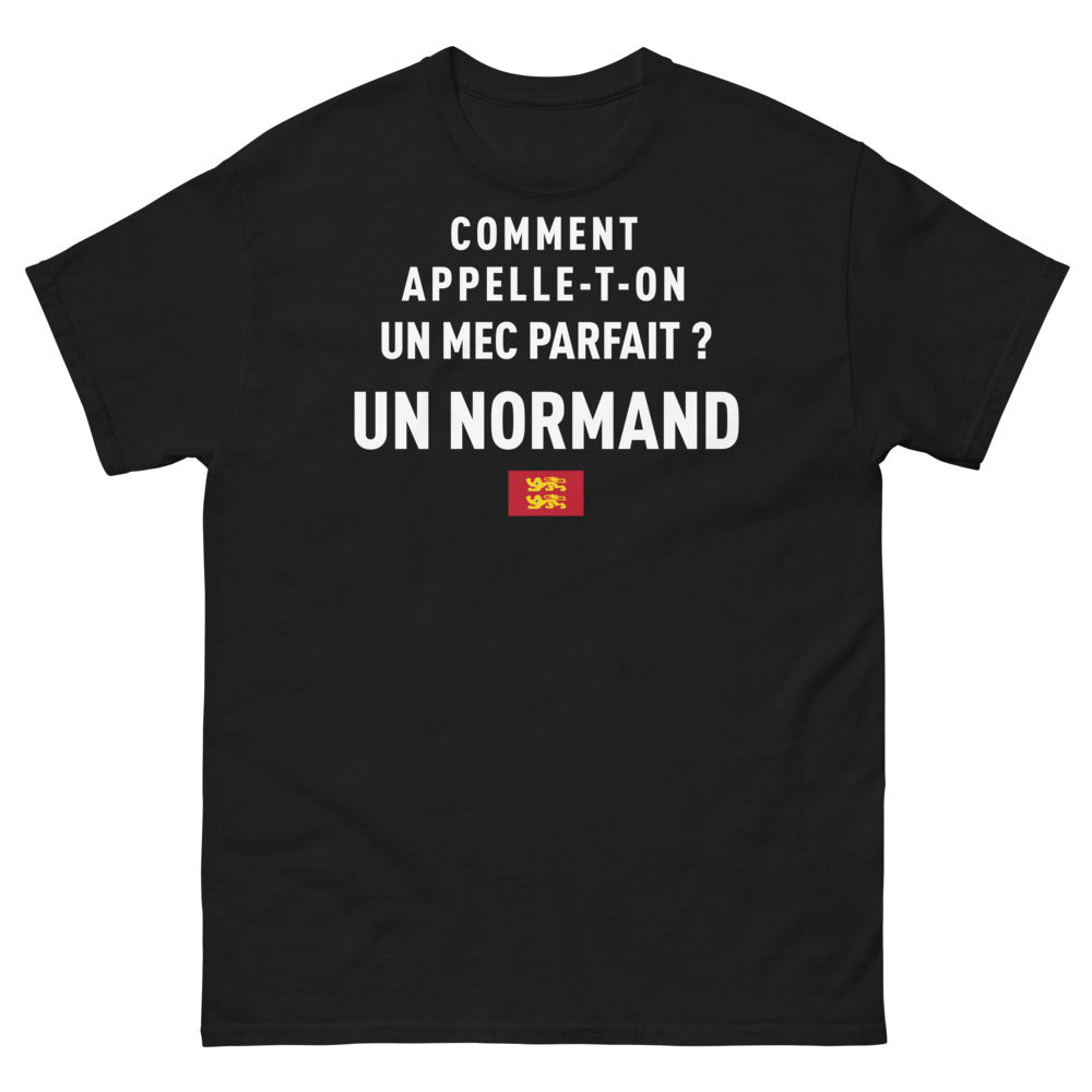 T-shirt Normandie noir - Le mec parfait en humour