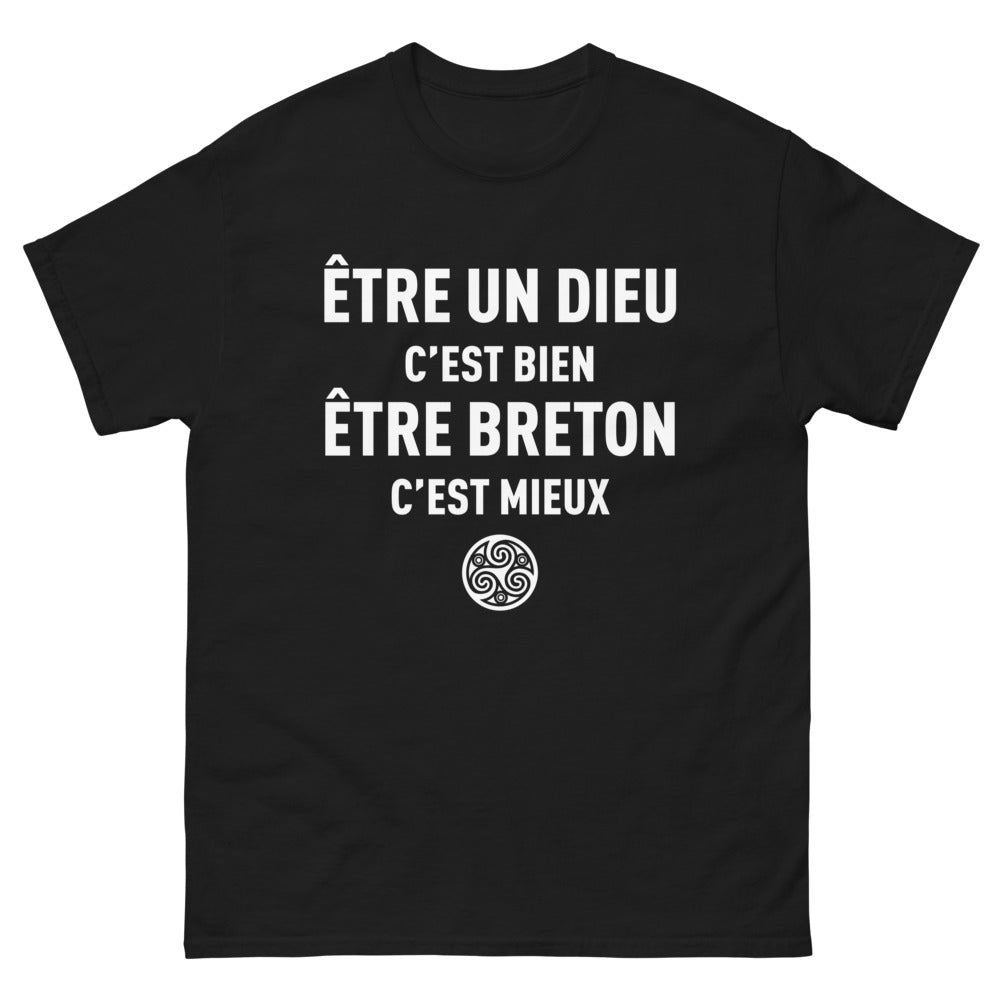 T-shirt Bretagne noir - Être un Dieu c'est mieux