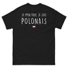T-shirt Pologne noir - Je m'en fous, je suis Polonais