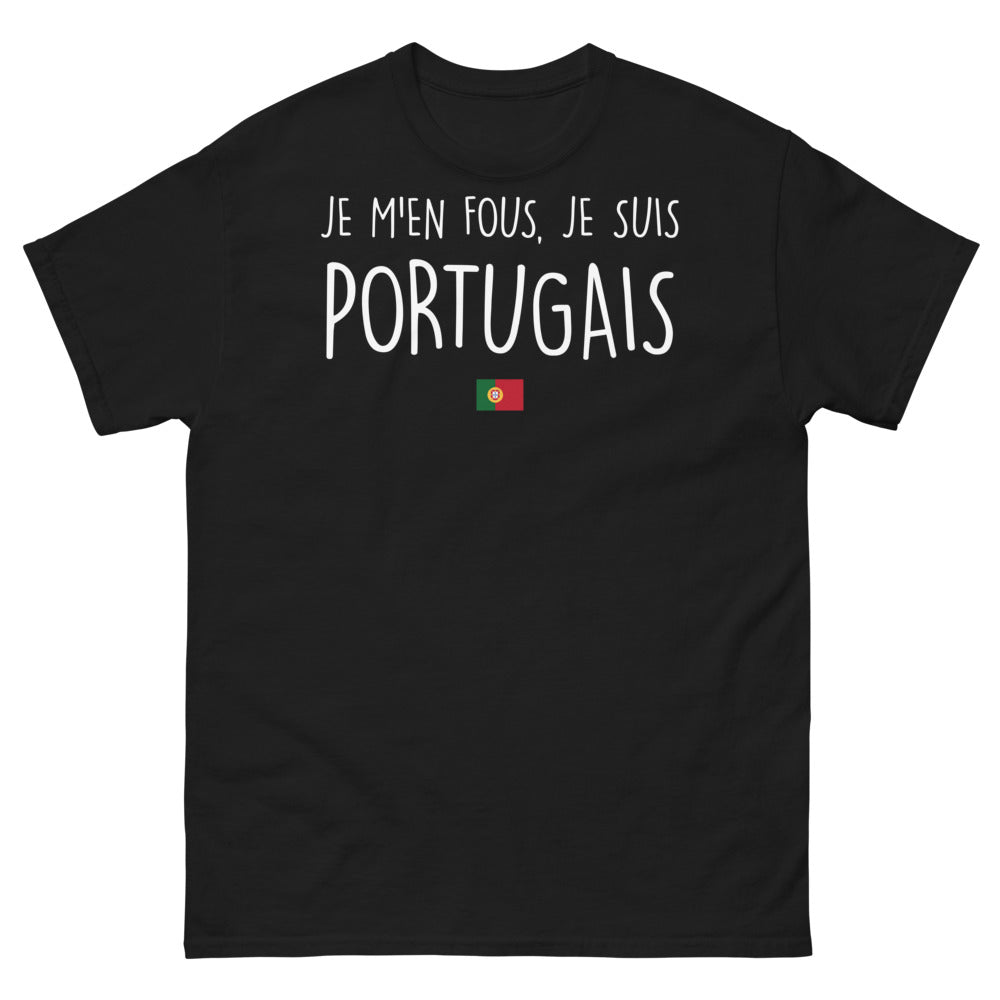 T-shirt Portugal noir - Je m'en fous, je suis Portugais