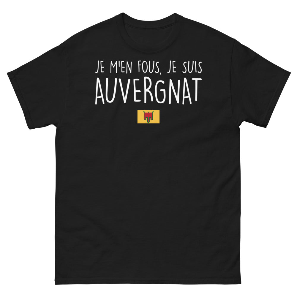 T-shirt Auvergne noir - Je m'en fous, je suis Auvergnat