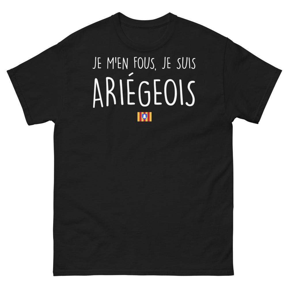 T-shirt Ariège noir - Je m'en fous, je suis Ariégeois