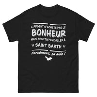 Thumbnail for T-shirt Saint-Barth noir - L'argent n'achète pas le bonheur, mais ça aide