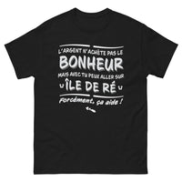 Thumbnail for T-shirt Île de Ré noir - L'argent n'achète pas le bonheur