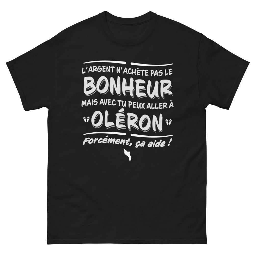 T-shirt Oléron noir - L'argent n'achète pas le bonheur