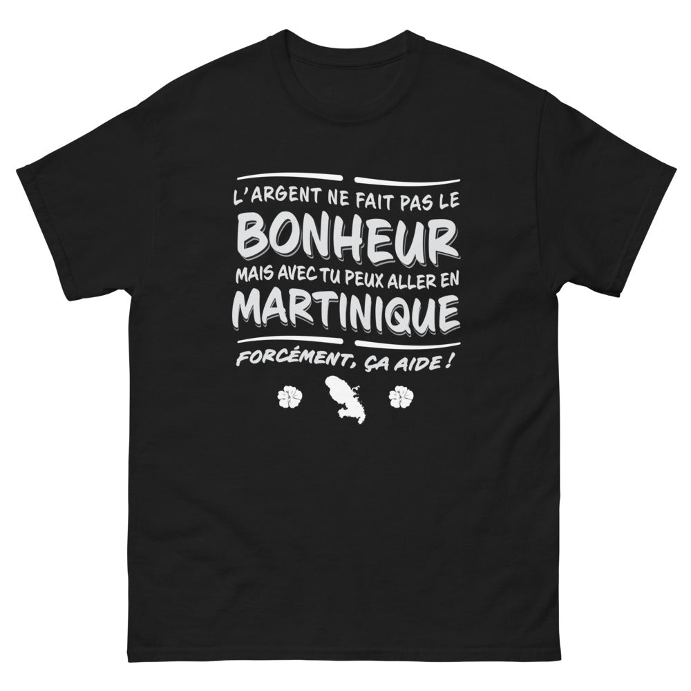 T-shirt Martinique noir - L'argent ne fait pas le bonheur
