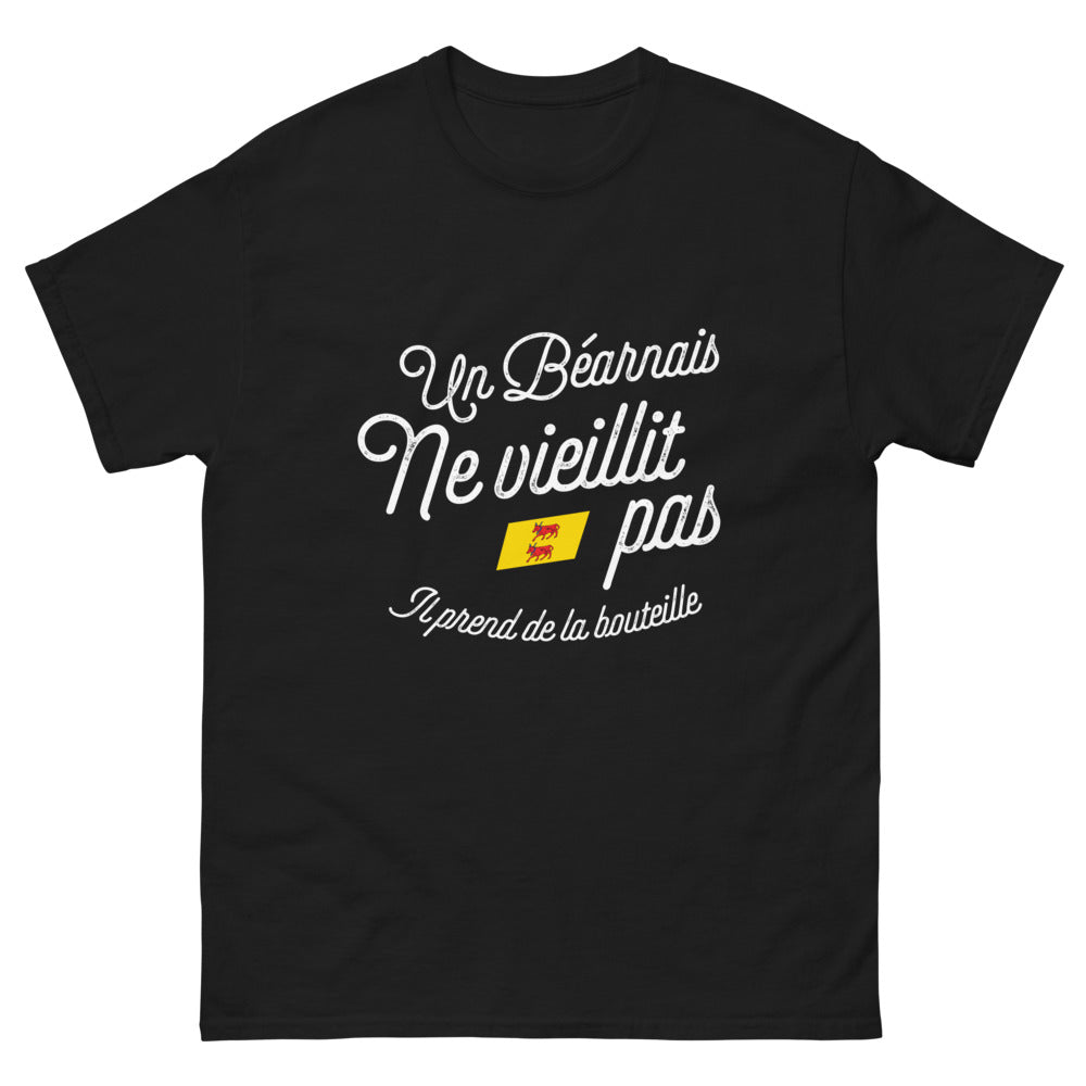 T-shirt Béarnais noir - L'âge, c'est dans la bouteille