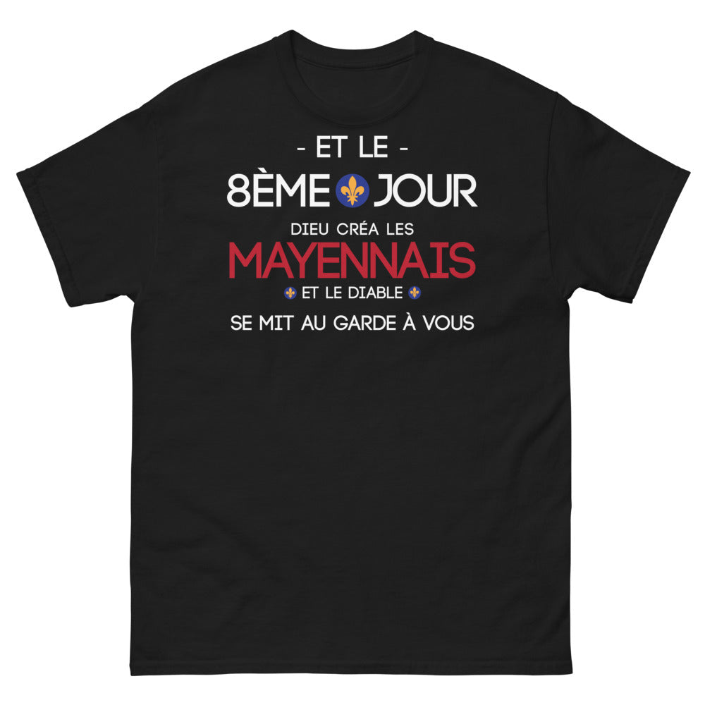 T-shirt Mayenne noir - Et le 8ème jour, Dieu créa les Mayennais
