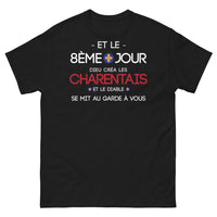 Thumbnail for T-shirt Charente noir - Dieu créa les Charentais avec humour
