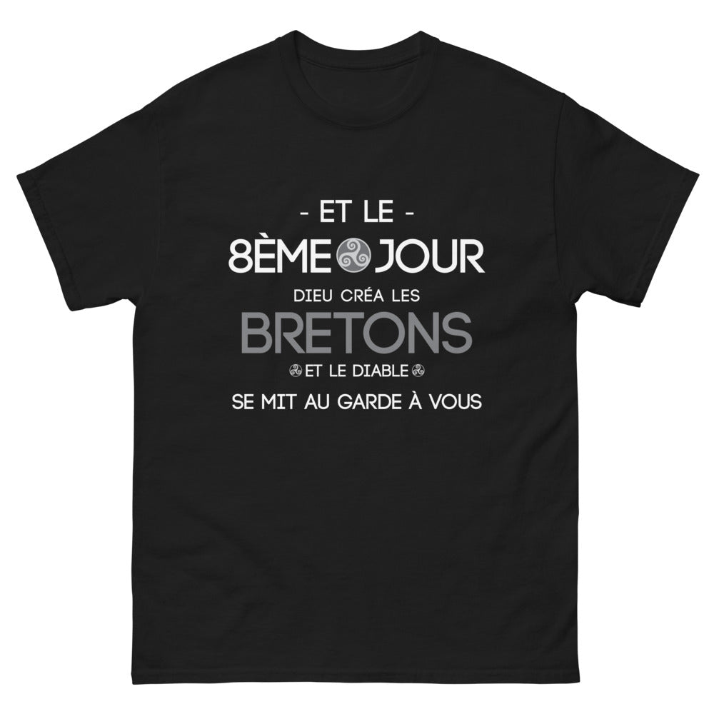 T-shirt humour noir - Et le 8ème jour, Dieu créa le diable face
