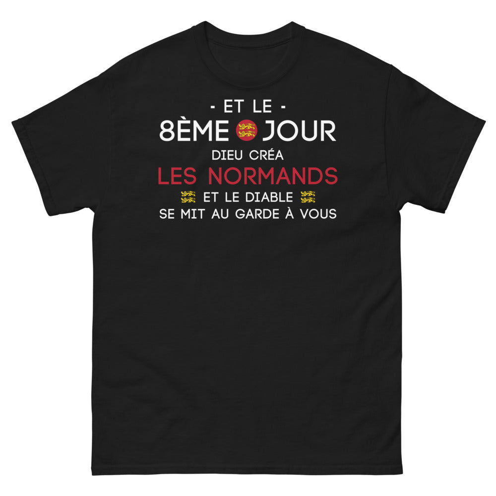 T-shirt Normand noir - Et le 8ème jour, Dieu créa les Normands