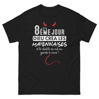 Thumbnail for T-shirt Mayenne noir - Dieu créa les Mayennaises