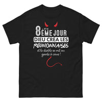 Thumbnail for T-shirt Réunion noire - Et le Dieu créa les Réunionnaises