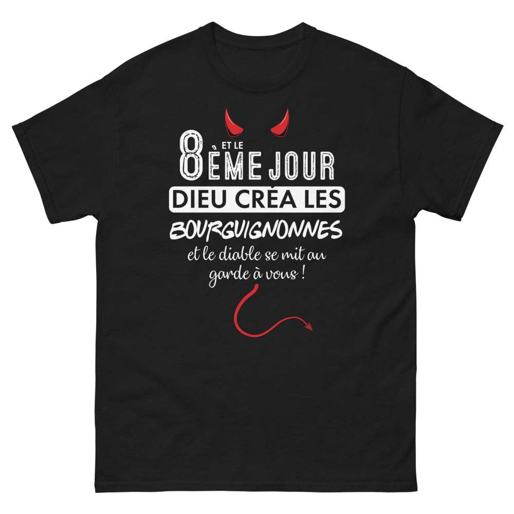 T-shirt Bourgogne noir - Dieu a créé les Bourguignonnes