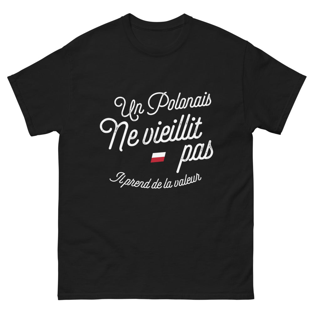 T-shirt Pologne noir - Un Polonais prend de la valeur
