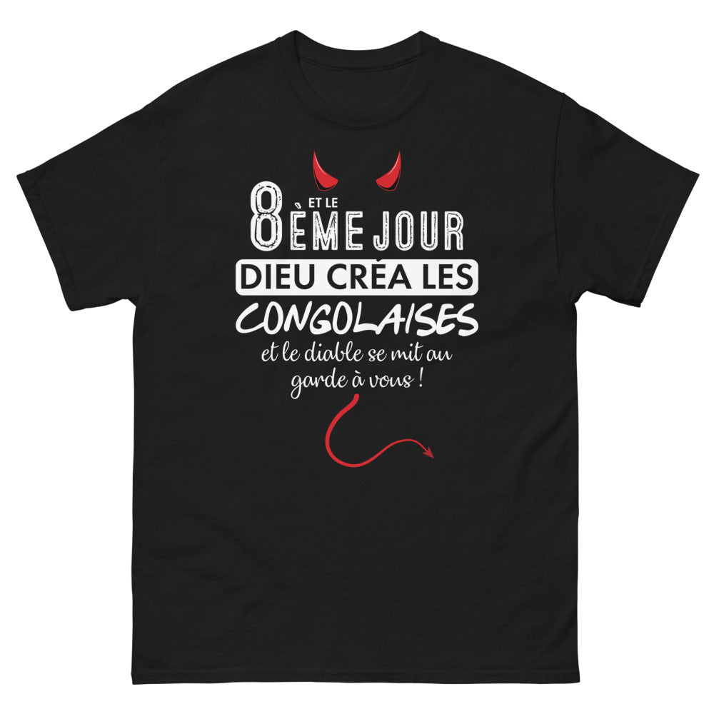 T-shirt Congo noir - Dieu créa les Congolaises