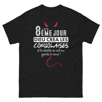 Thumbnail for T-shirt Congo noir - Dieu créa les Congolaises