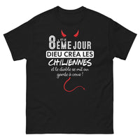 Thumbnail for T-shirt Chili noir - 8ème jour et le dieu créa les Chiliennes